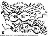 Gras Masks Carnevale Feathered sketch template