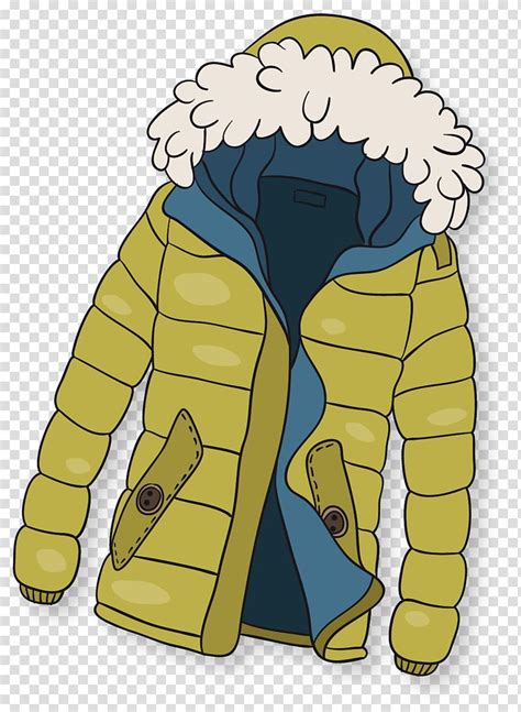 yellow  blue parka jacket illustration winter clothing winter