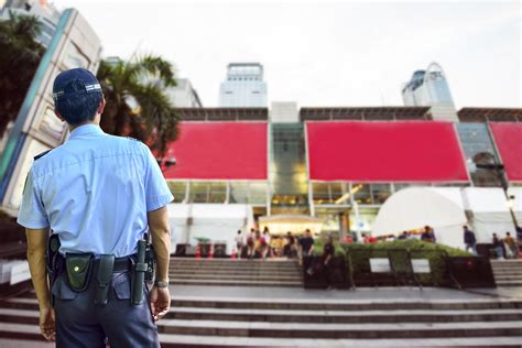 security officers protect     shopping mall