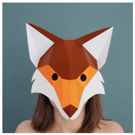 fox mask printable template fantastic  fox costume