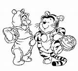 Coloring Pages Halloween Pooh Bear sketch template