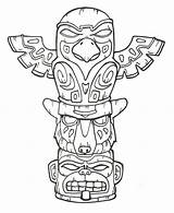 Totem Pole Eagle Drawing Animals Drawings Paintingvalley sketch template