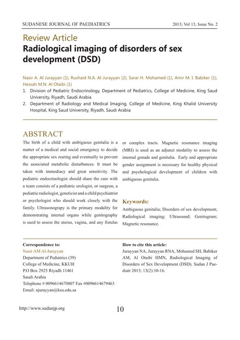 pdf radiological imaging of disorders of sex development dsd