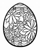 Easter Egg Flowers Coloring Eggs Pages Adult Kids Paaseieren Spring sketch template