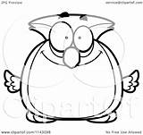Owl Chubby Smiling Clipart Cartoon Outlined Coloring Vector Cory Thoman Royalty sketch template