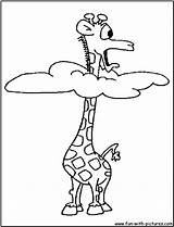 Coloring Giraffe Pages Cute Baby Cartoon Funny Colouring Giraffes Color Animal Printable Popular sketch template