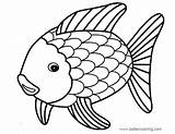 Fish Rainbow Coloring Easy Pages Drawing Printable Kids Adults sketch template