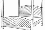 Coloring Pages Everyday Printables Canopy Bed sketch template