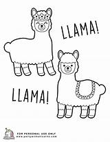 Llama Coloring Pages Lama Printable Book Popular sketch template
