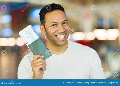 mid age man passport stock photo image  departure