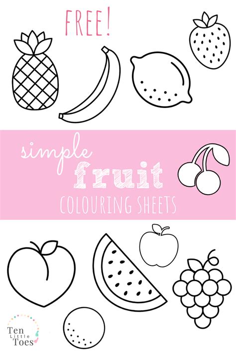 simple fruit coloring pages  printables fruit coloring pages  stencils