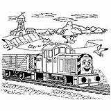 Thomas Coloring Train Pages Colouring Printable Salty Color James Ruffey Toddler Will sketch template