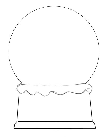 snow globe template printable sketch coloring page