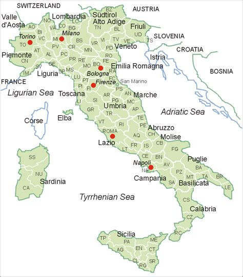 italien karte map  italy