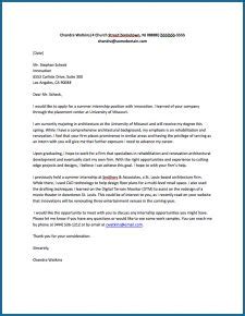 printable letter  interest  internship template