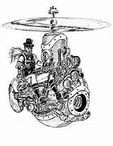 Steampunk Artstation Helicopter Bryant Vincent House Dieselpunk Drawing Cat sketch template