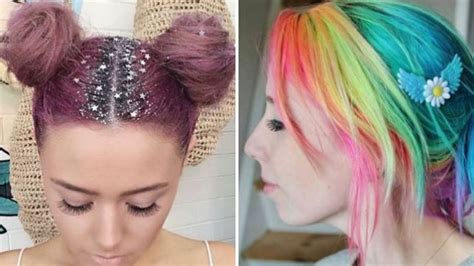 glitter roots and rainbow hair 12 ridiculously bold hair trends that