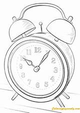 Clock Coloring Alarm Kids Furniture Pages Steampunk Past Wall Quarter Six Coloringpagesonly Getdrawings sketch template