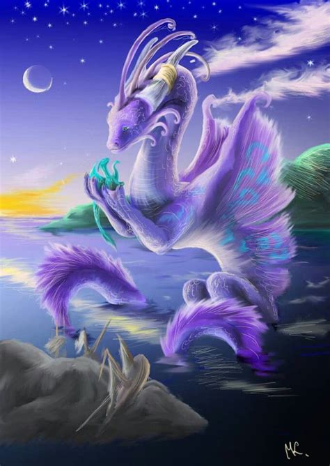 mother   young mythical creatures dragon artwork cute
