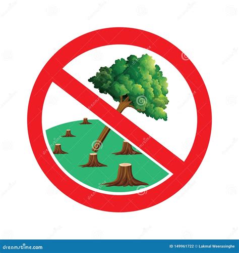 cut trees sign vector illustration cartoondealercom