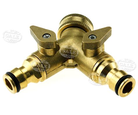 solid brass outdoor  double garden tap hose adapter connector adaptor ebay