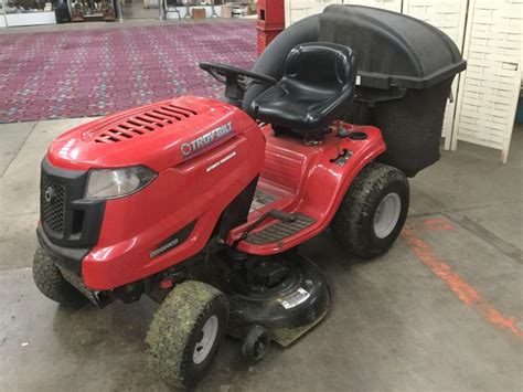 Lot Troy Bilt Bronco Riding Lawn Mower With 42 Inch Cutting Deck And