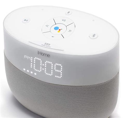 ihome google assistant built  chromecast smart home alarm clock