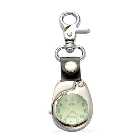 Strada Japanese Movement Magnifiying Glass And Keychain Watch In