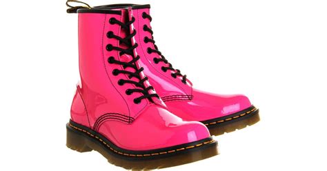 dr martens  eyelet lace  boot  pink lyst