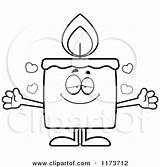 Mascot Candle Hug Wanting Loving Clipart Cartoon Cory Thoman Vector Outlined Coloring Royalty Depressed sketch template