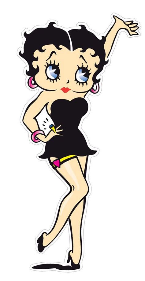 Details About Betty Boop Sticker Black Dress 16cm With