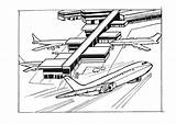 Aeroporto Aeropuerto Disegno Flughafen Colorear Malvorlage Lotnisko Vliegveld Kleurplaat Aeroport Luchthaven Aereo Kolorowanki Kolorowanka Dzieci Loudlyeccentric Trasporto Mezzi Ausmalbild Schulbilder sketch template