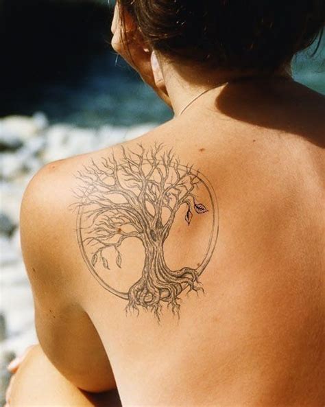 shoulder tree  life tattoo  women tattoos  women tattoo