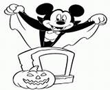 Coloring Pages Halloween Disney Mouse Printable Minnie Broom Riding Mickey Vampire Print Book sketch template