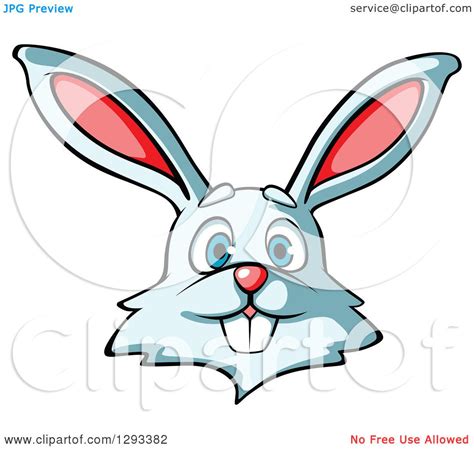 clipart   cartoon happy rabbit face royalty  vector