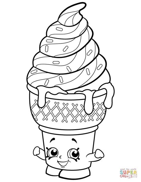 sweet ice cream dream shopkin coloring page  ice cream coloring