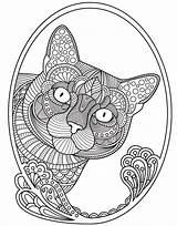 Coloring Adults Pages Cat Mandala Adult App Dog Animal Apps Colouring Cats Color Antistress sketch template