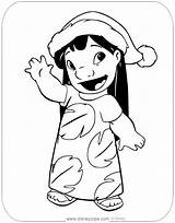 Coloring Christmas Lilo Pages Disney Disneyclips Waving sketch template