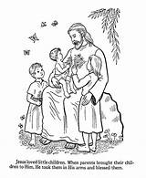 Kids Jesus Coloring Pages Children Printable Choose Bible Printables Board Catholic Teach Help sketch template