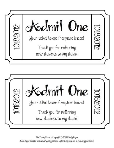 ticket clipart template  regard  blank admission ticket template