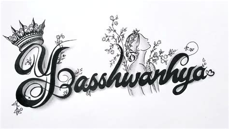 diy customized  art yasshwanhya simple namefonts freehand