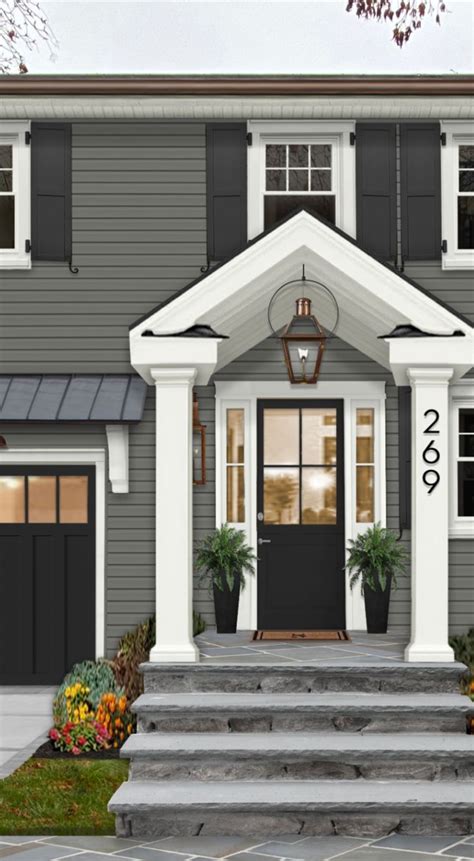 updated side hall colonial colonial house exteriors house front porch portico design