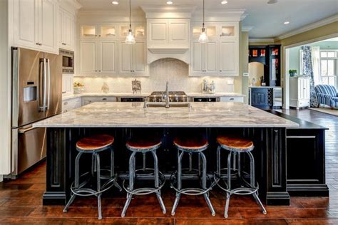 custom  kitchen islands marble countertops modern pendants wall