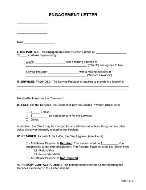 engagement letter template templates printable  vrogueco