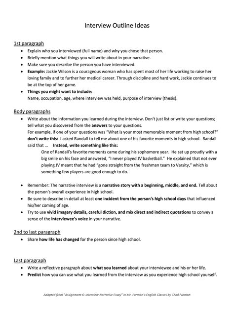 fillable  interview outline ideas fax email print pdffiller