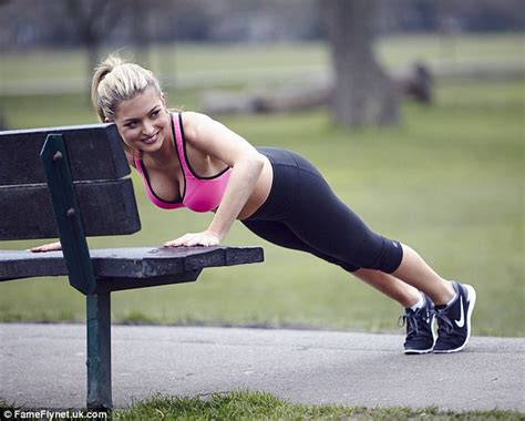 zara holland gives onlookers a buxom display as she works out daily mail online