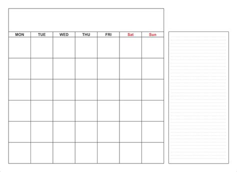 printable  monthly calendar template printable templates