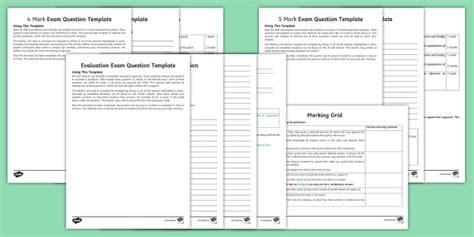 gcse exam question templates exam questions pack twinkl