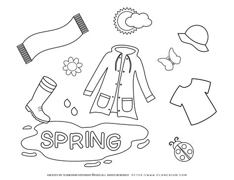 spring coloring page spring season clothes planerium