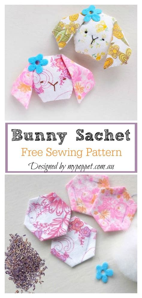 bunny sachet  sewing pattern startsewingfreepattern